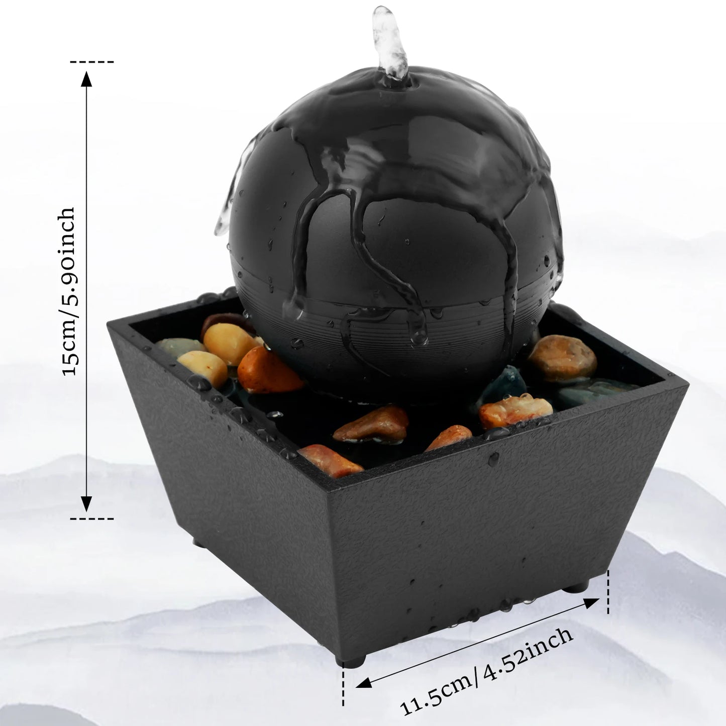 Desktop Waterfall Relaxation Fountain – LED Meditation Decor