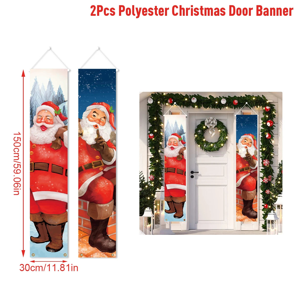 Christmas Door Banner Set – Festive Holiday Hanging Decoration