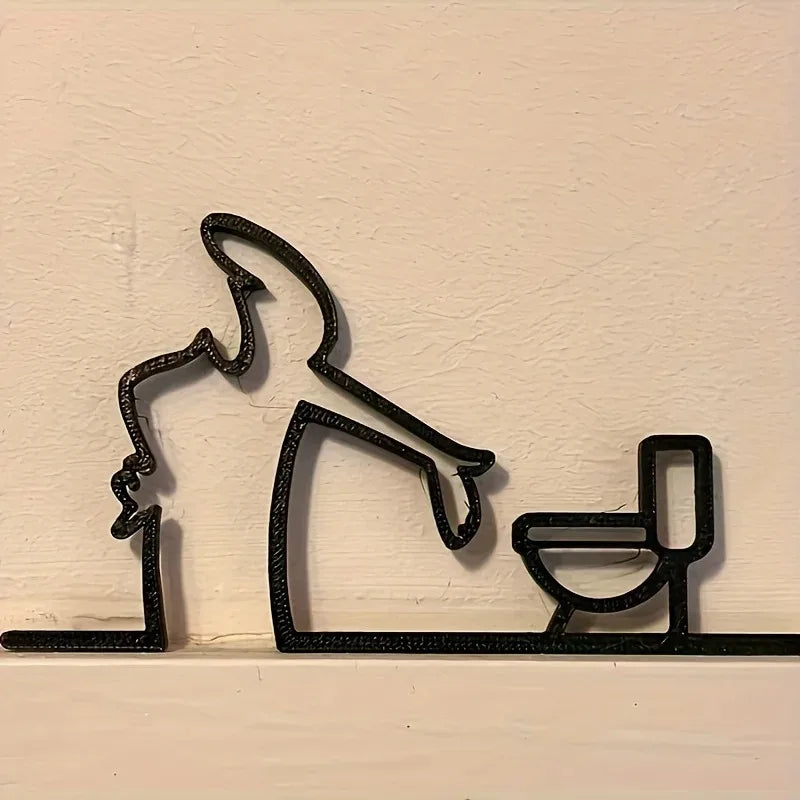 Modern Metal Figure Wall Art – Bold Black Decorative Wall Piece