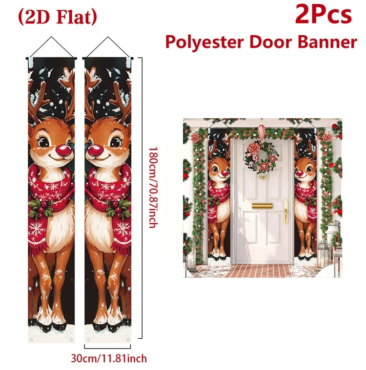 Christmas Door Banner Set – Festive Holiday Hanging Decoration