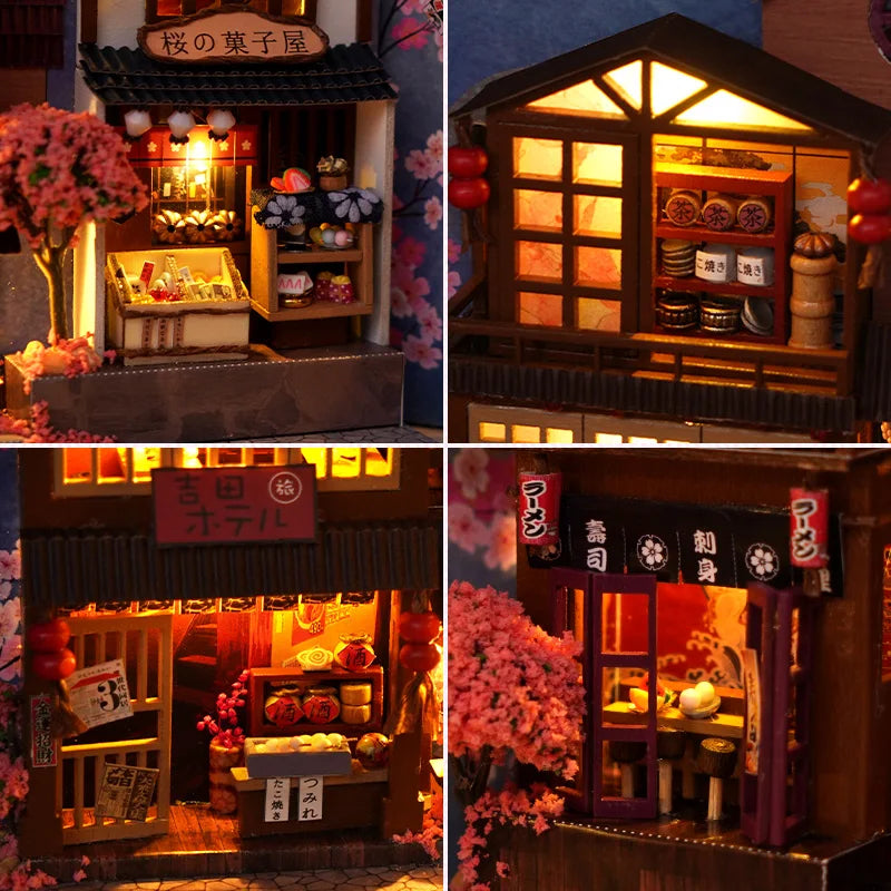 DIY Book Nook Diorama Kit – Miniature Bookshelf Insert with LED