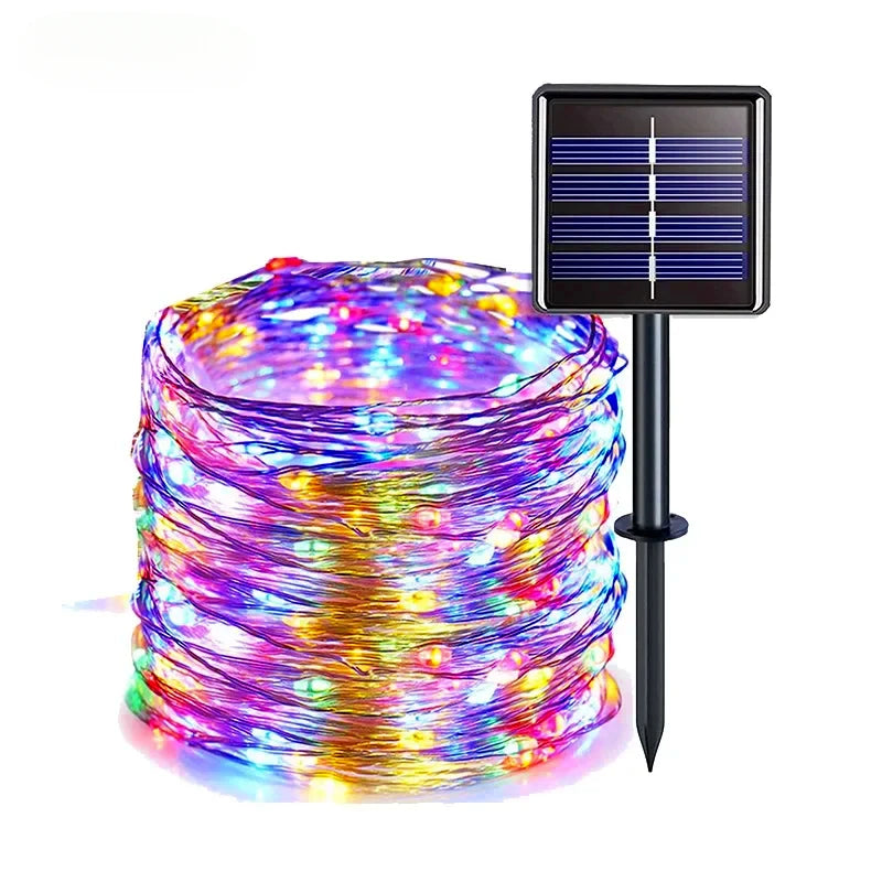 Solar-Powered Outdoor Garden Twinkle Fairy Lights – Waterproof LED String Lights 6m-33m