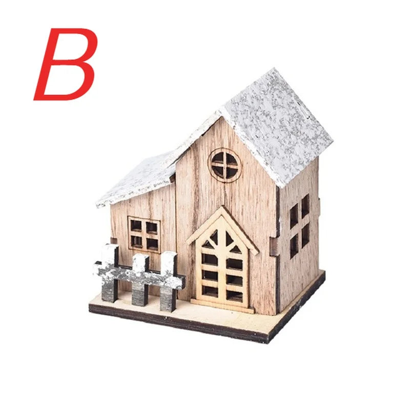 LED Light-Up Wooden Christmas Cabin – Festive Home Decor