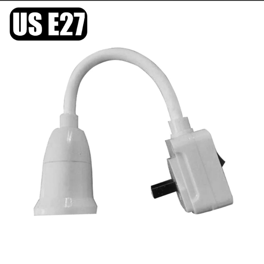E27 Plug-In Rotary Lamp Socket Converter with On/Off Switch