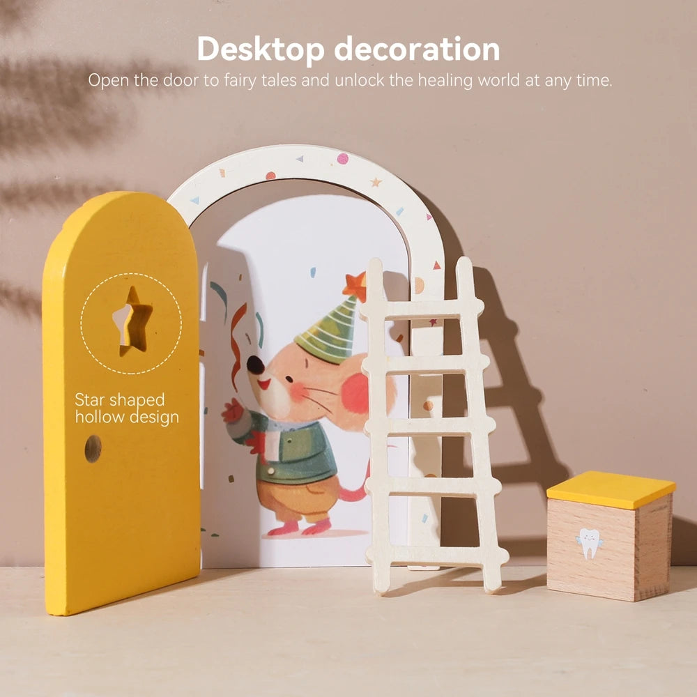 Wooden Fairy Door Wall Decor – Magical Kids Room Ornament