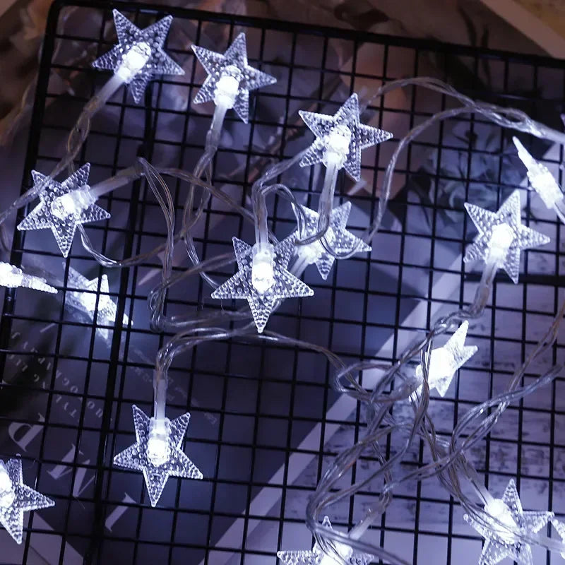 LED String Lights Outdoor Star Chain Lights Garland Lights Bulb Fairy Lights Party Home Wedding Garden Christmas Decor