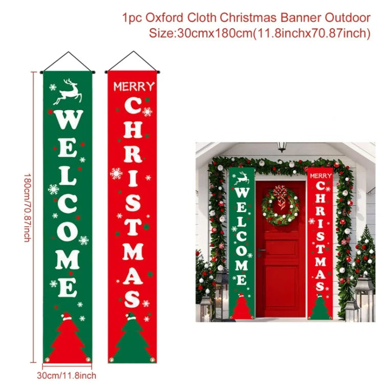 Christmas Door Banner Set – Festive Holiday Hanging Decoration