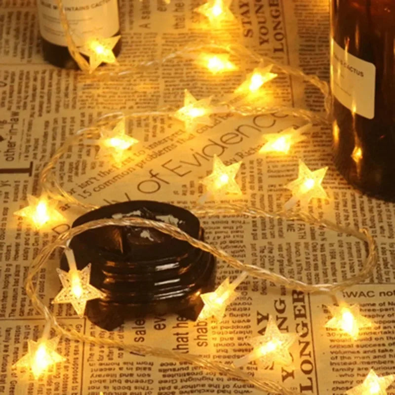 LED String Lights Outdoor Star Chain Lights Garland Lights Bulb Fairy Lights Party Home Wedding Garden Christmas Decor