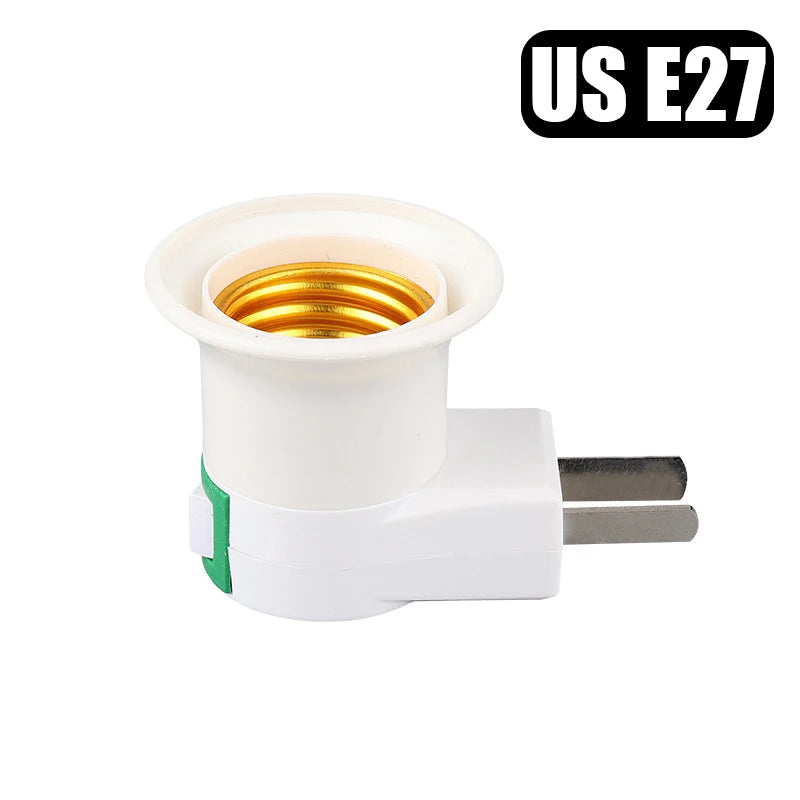 E27 Plug-In Rotary Lamp Socket Converter with On/Off Switch