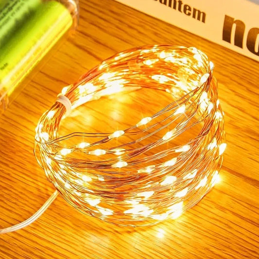 10M LED String Lights, Battery-Powered Hanging Lights, Perfect for Room Decoration and Home Accents, Festive Ambiance Lighting
