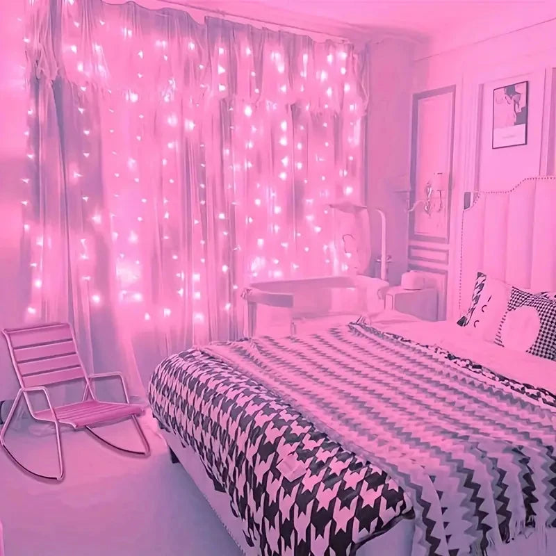 LED Curtain String Fairy Lights – USB 8-Mode Remote Control