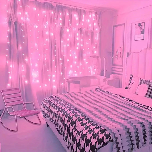 LED Curtain String Fairy Lights – USB 8-Mode Remote Control