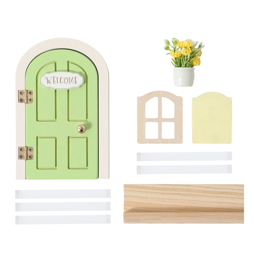 Wooden Fairy Door Wall Decor – Magical Kids Room Ornament