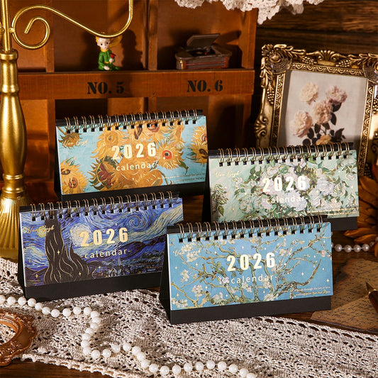 2026 Vintage Art Desk Calendar with Memo Notes