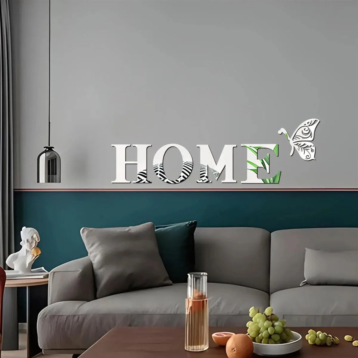 HOME 3D Mirror Letter Wall Stickers – Reflective Entryway Decor